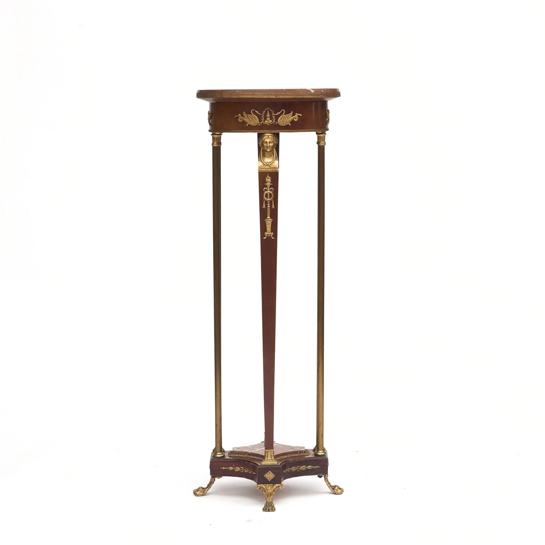 Gilt Antique French Louis XVI Pedestal, c 1900 For Sale