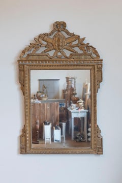 French Louis XVI Period 1770s Painted and Gilded Mirror with Quivers and Arrows