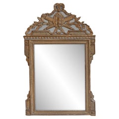 Miroir peint et doré d'époque Louis XVI des années 1770 avec carquois et flèches