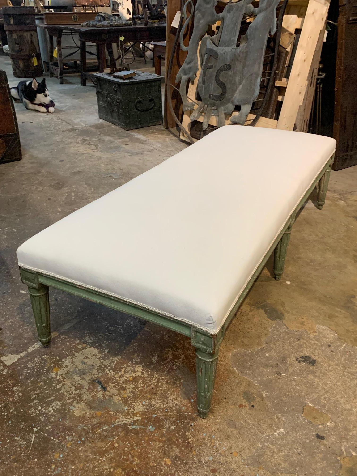 Painted French Louis XVI Period Banquette For Sale