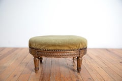 French, Louis XVI Period, Carved Giltwood and Upholstered Footstool, ca. 1780