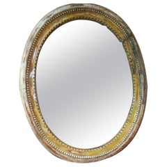 French Louis XVI Period Carved Oval Mirror