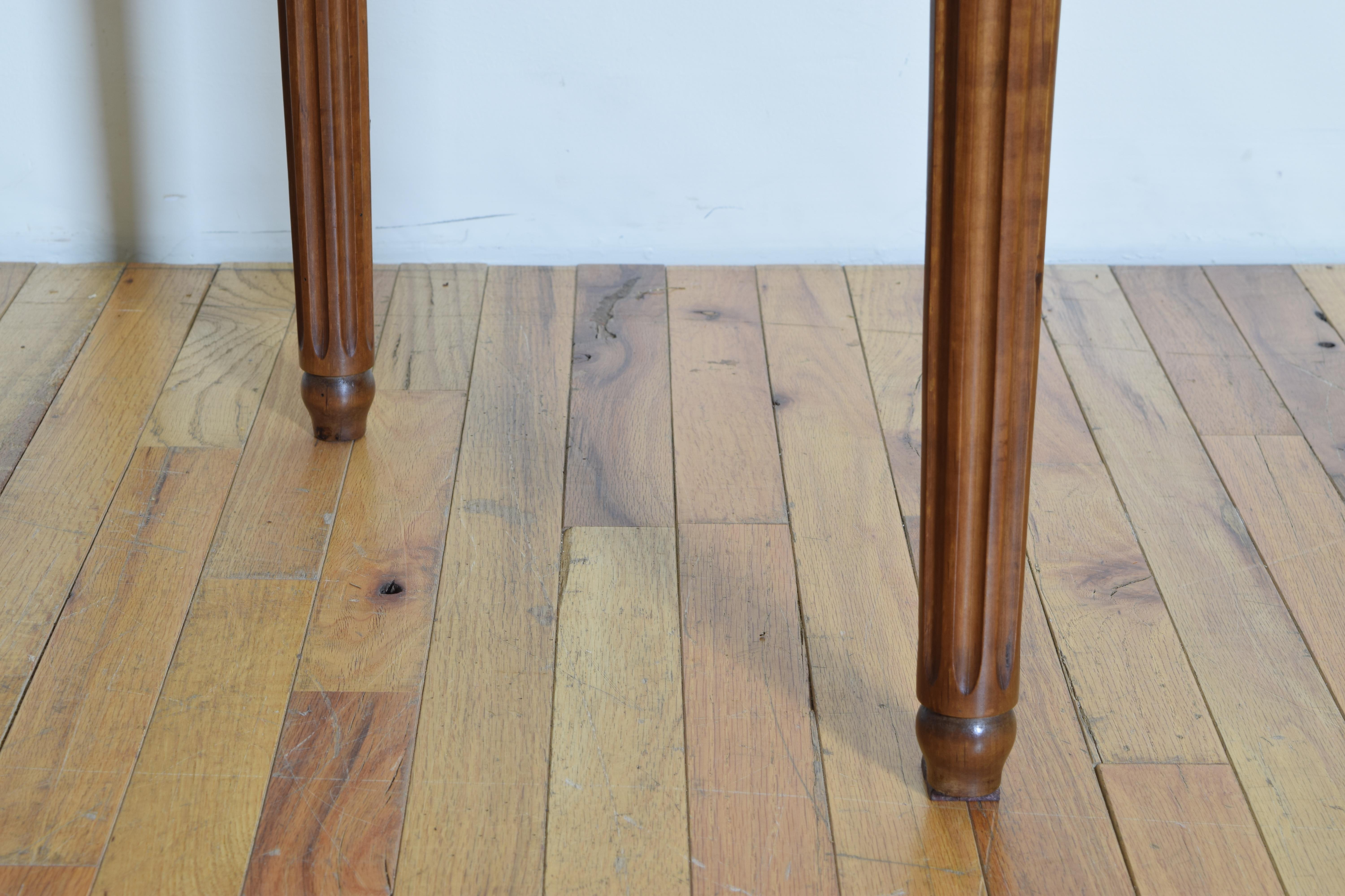 French Louis XVI Period Carved Walnut Marble Top Console Table, 18th Century 5