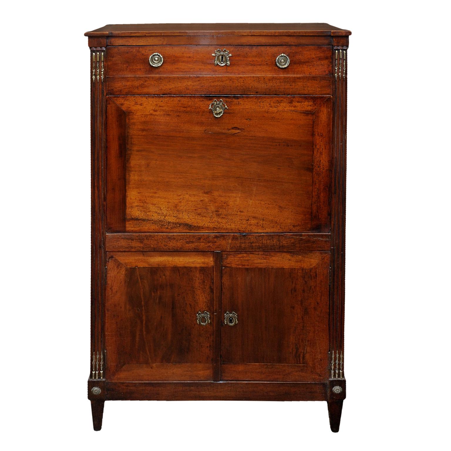 Polished French Louis XVI Period Cherrywood Secretaire a Abattant, circa 1780 For Sale