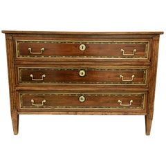 French Louis XVI Period Commode with Marquetry French Louis XVI Period Commode with Marquetry