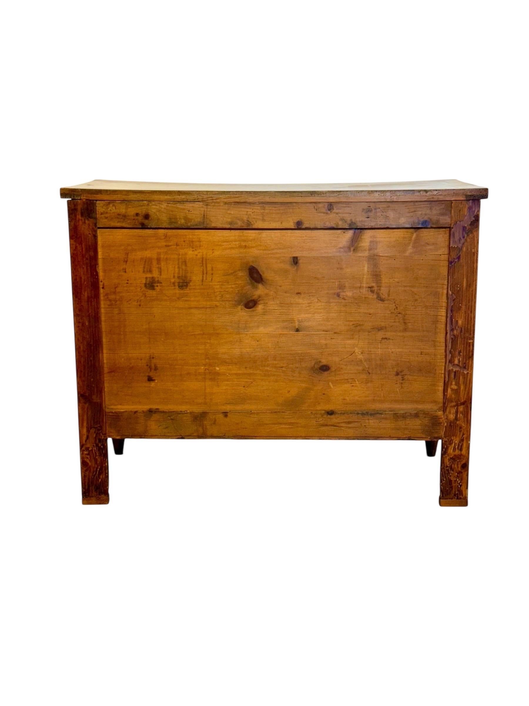 French Louis XVI Period Fruitwood and Walnut Marquetry Commode, 18th Century For Sale 11