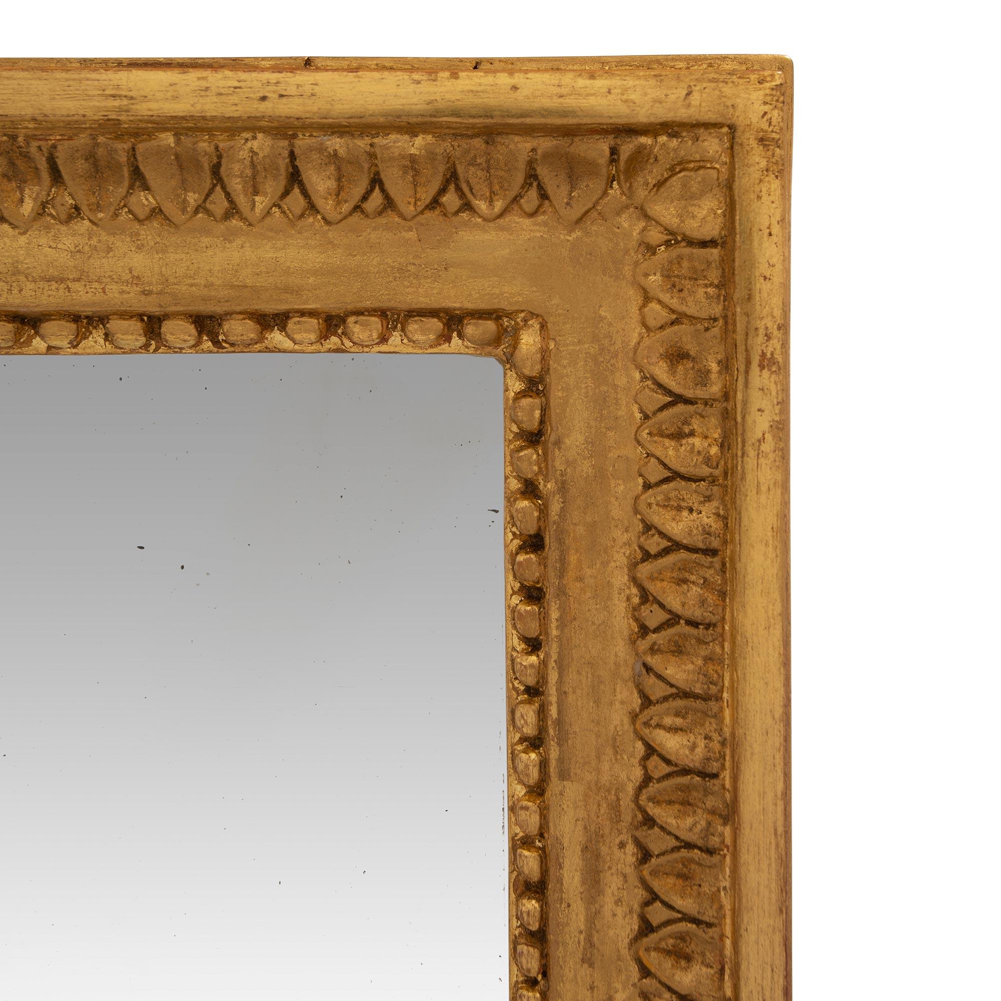French Louis XVI Period Giltwood Mirror 1