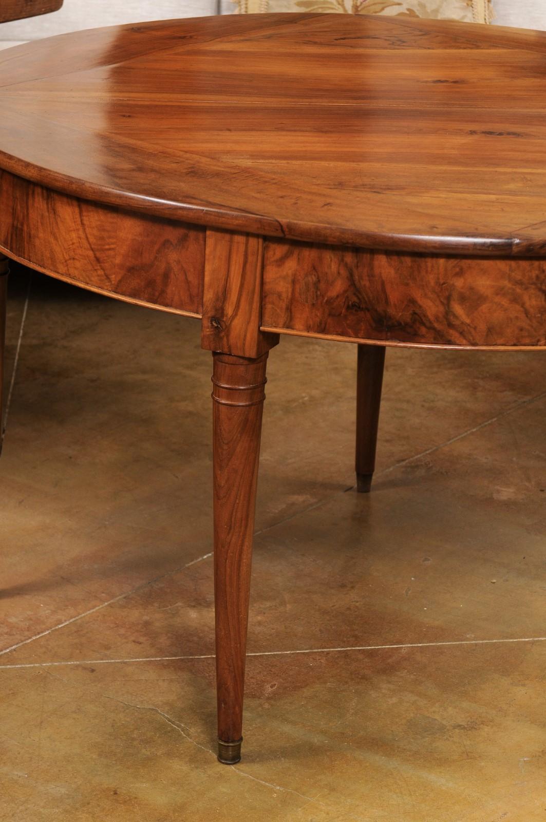 French Louis XVI Period Late 18th Century Folding Top Walnut Demilune Table 10