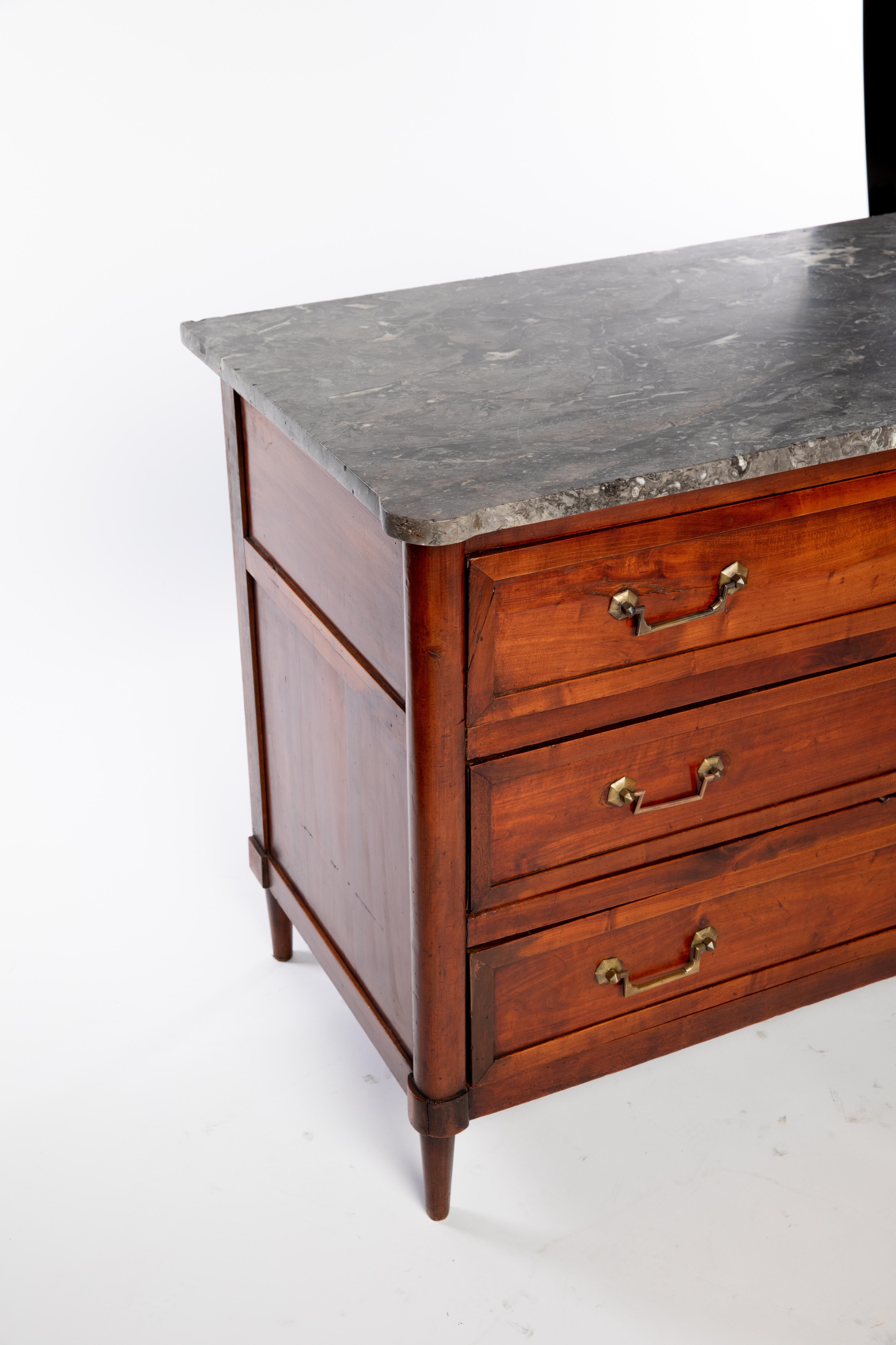 French Louis XVI Period Marble-Top Commode In Good Condition In Houston, TX