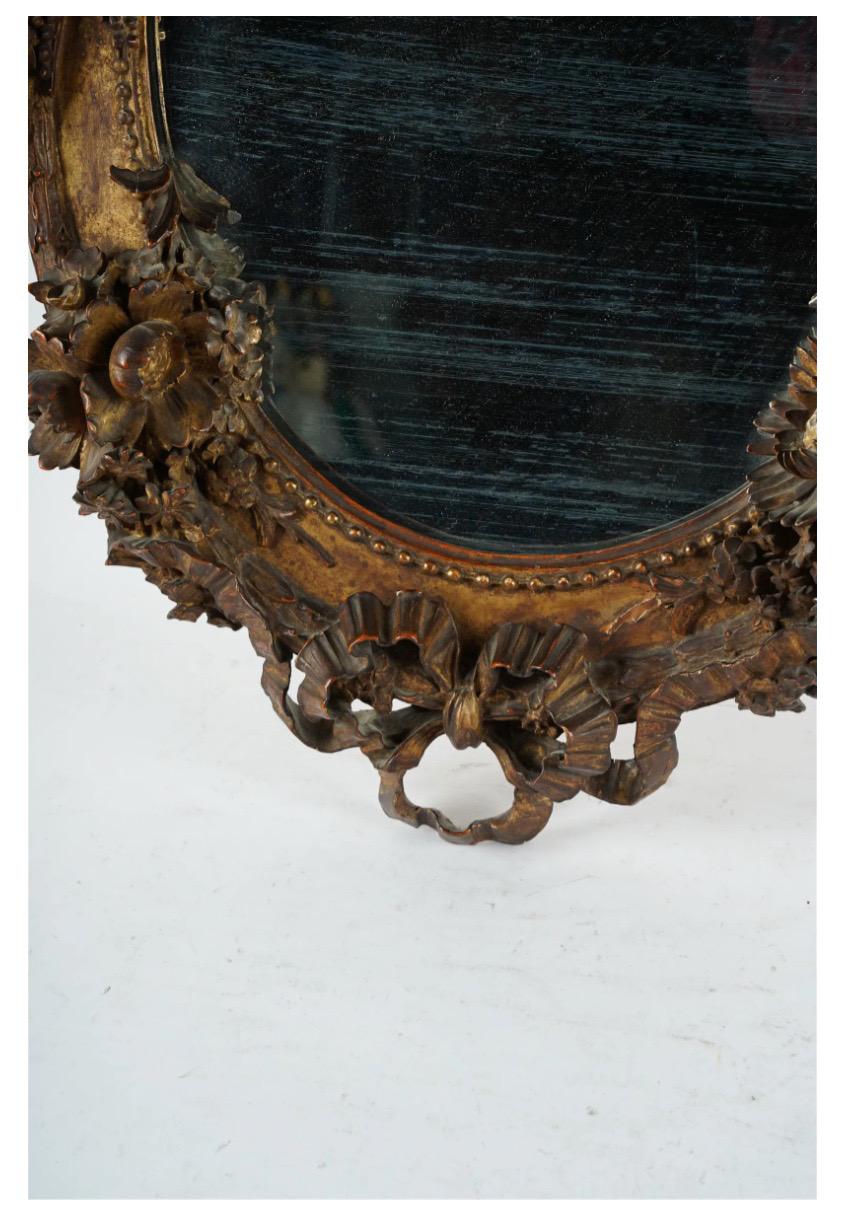 Sculpté à la main Miroir français d'époque Louis XVI en vente