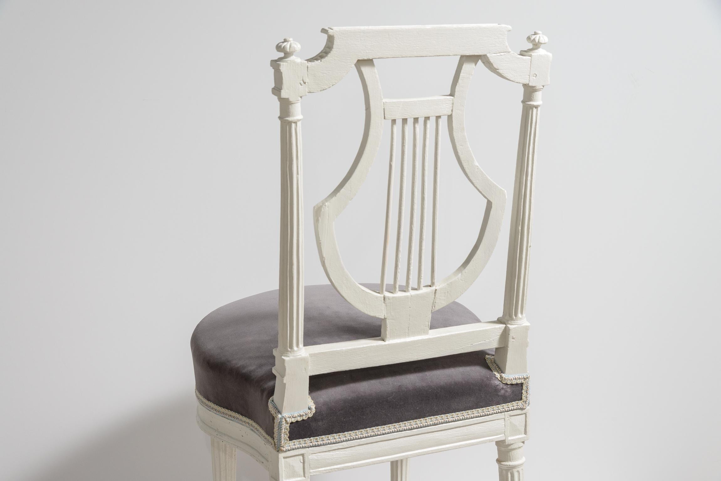 Französische bemalte Leierstühle aus der Louis-XVI-Periode, signiert Jean Baptiste Sene, um 1780 (Louis XVI.)