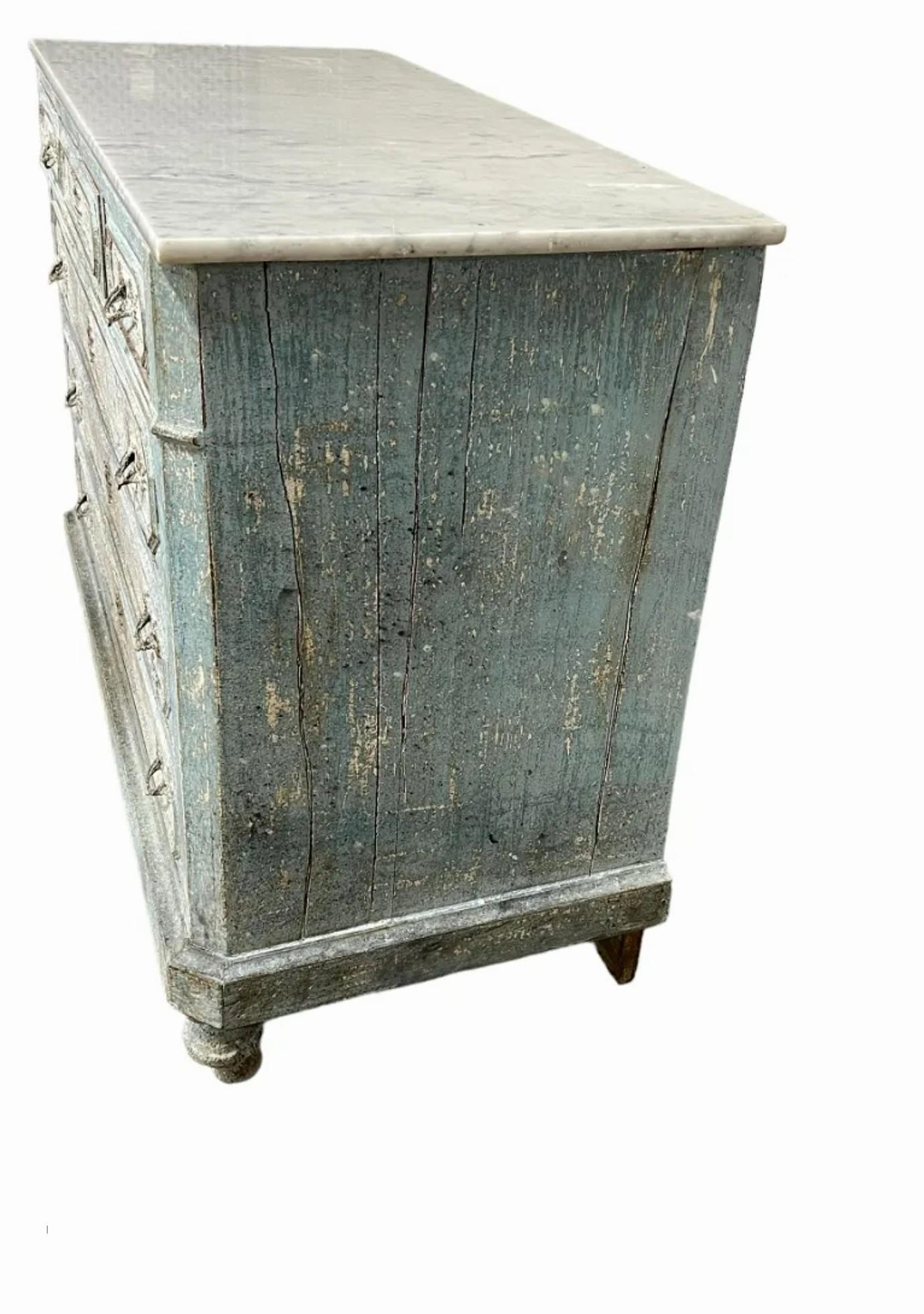 18th Century French Louis XVI Period Painted Oak Chest Of Drawers Commode For Sale