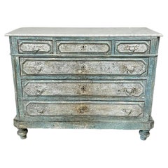 French Louis XVI Period Painted Oak Chest Of Drawers Commode
