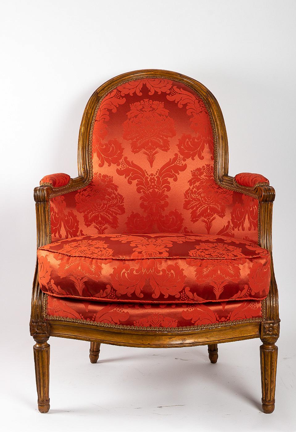 French Louis XVI Period Set of Two Bergeres, circa 1780 In Good Condition In Saint Ouen, FR