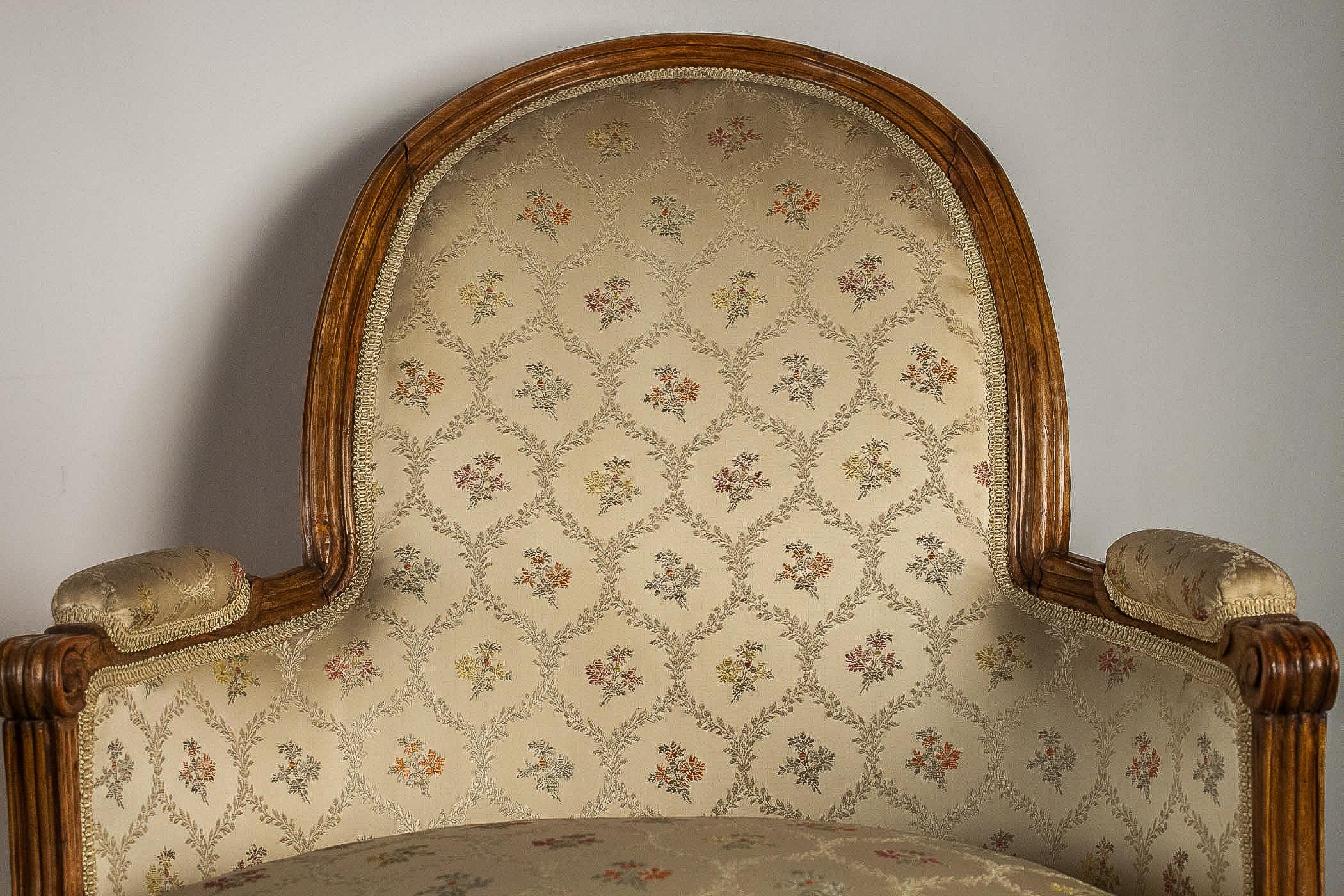 French Louis XVI Period Set of Two Bergeres, circa 1780 1