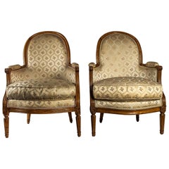 French Louis XVI Period Set of Two Bergeres, circa 1780