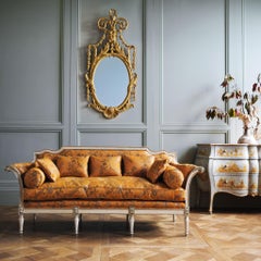 French Louis XVI Period Style Sofa with Scroll Arms Made by La Maison london