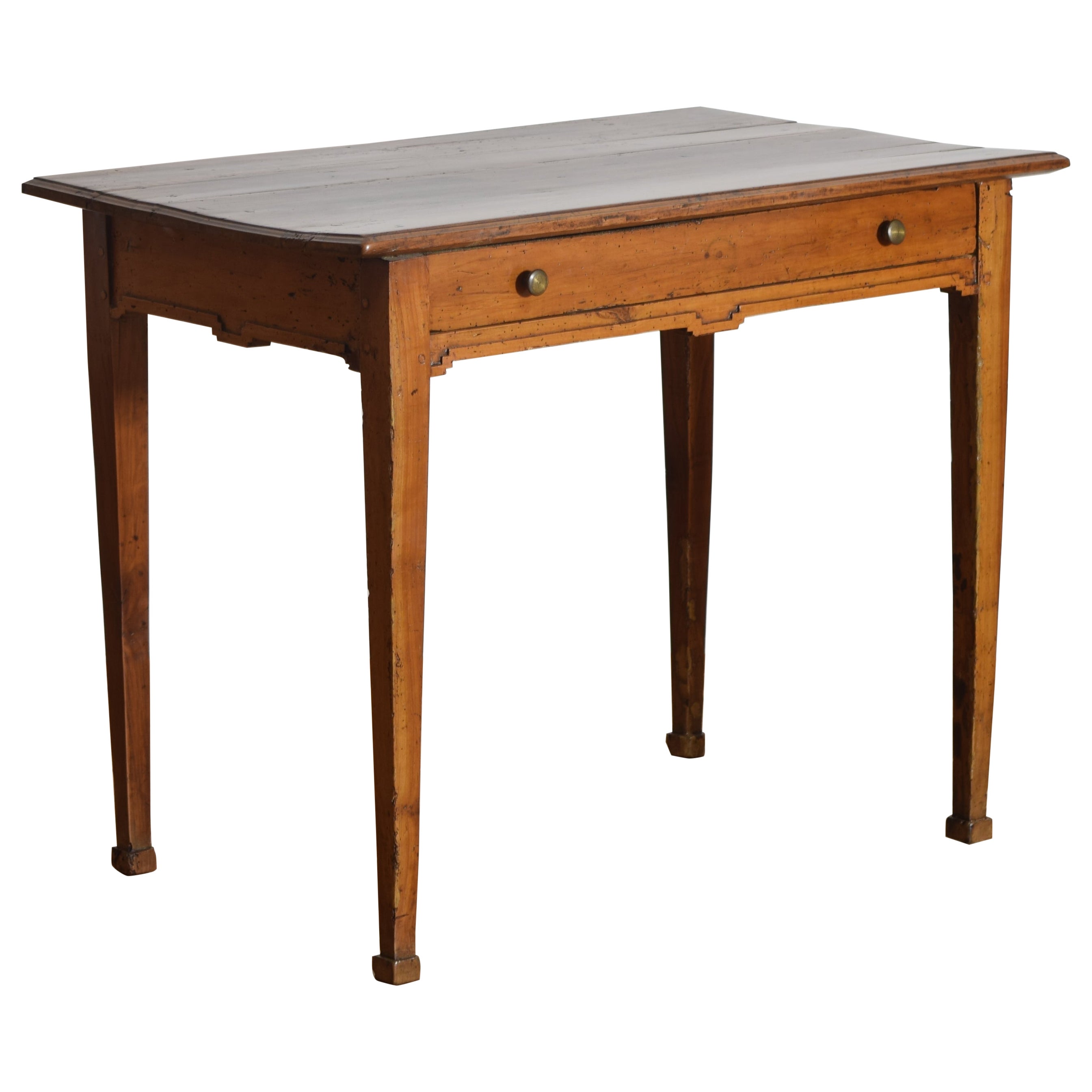 Französischer Louis-XVI-Tisch aus Nussbaum mit 1 Schublade und geformter Schürze, ca. 1790 im Angebot