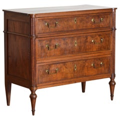 French Louis XVI Period Walnut 3-Drawer Commode, circa 1780
