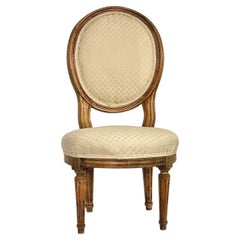 Antique  French Louis XVI Petite Boudoir or Slipper Chair