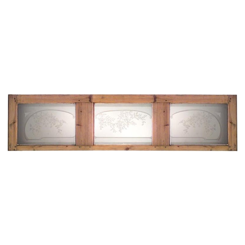 Französisch Louis XVI Kiefer 3 Panel Transom Fenster im Angebot