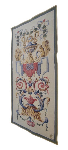 Tapiz francés Luis XVI Point Des Meurins Armas de Vaux le Vicomte Tapiz Jacquard de 65".