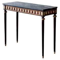 French Louis XVI Revival Console Table with Porcelain Medallions