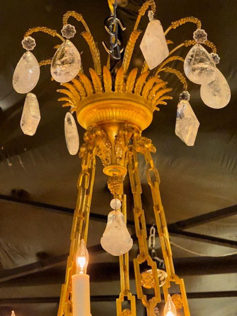 Lampadario francese Luigi XVI in cristallo di rocca in vendita 1