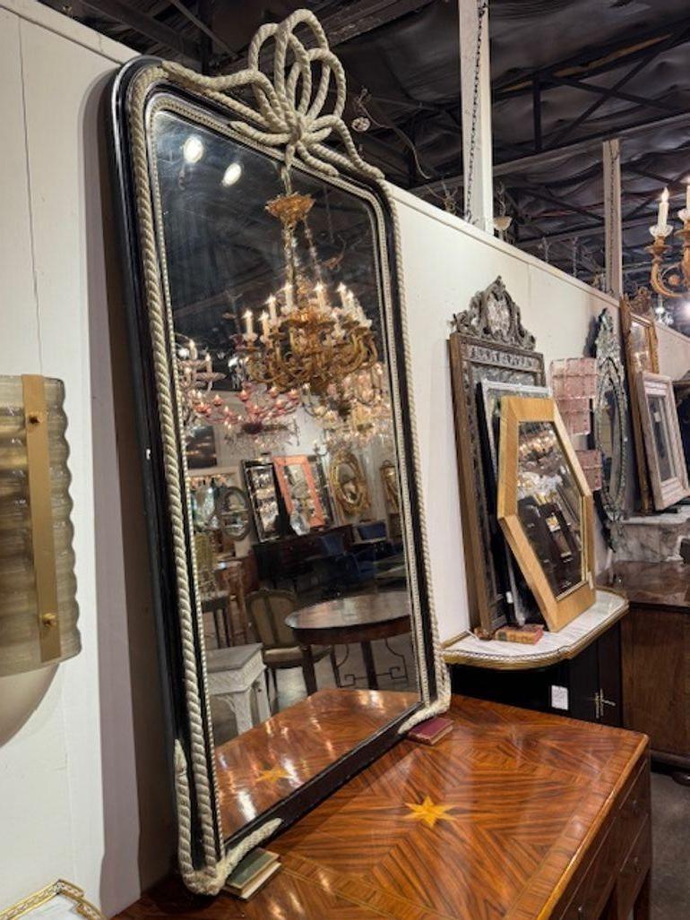 French Louis XVI Rope Mirror In Good Condition For Sale In Dallas, TX