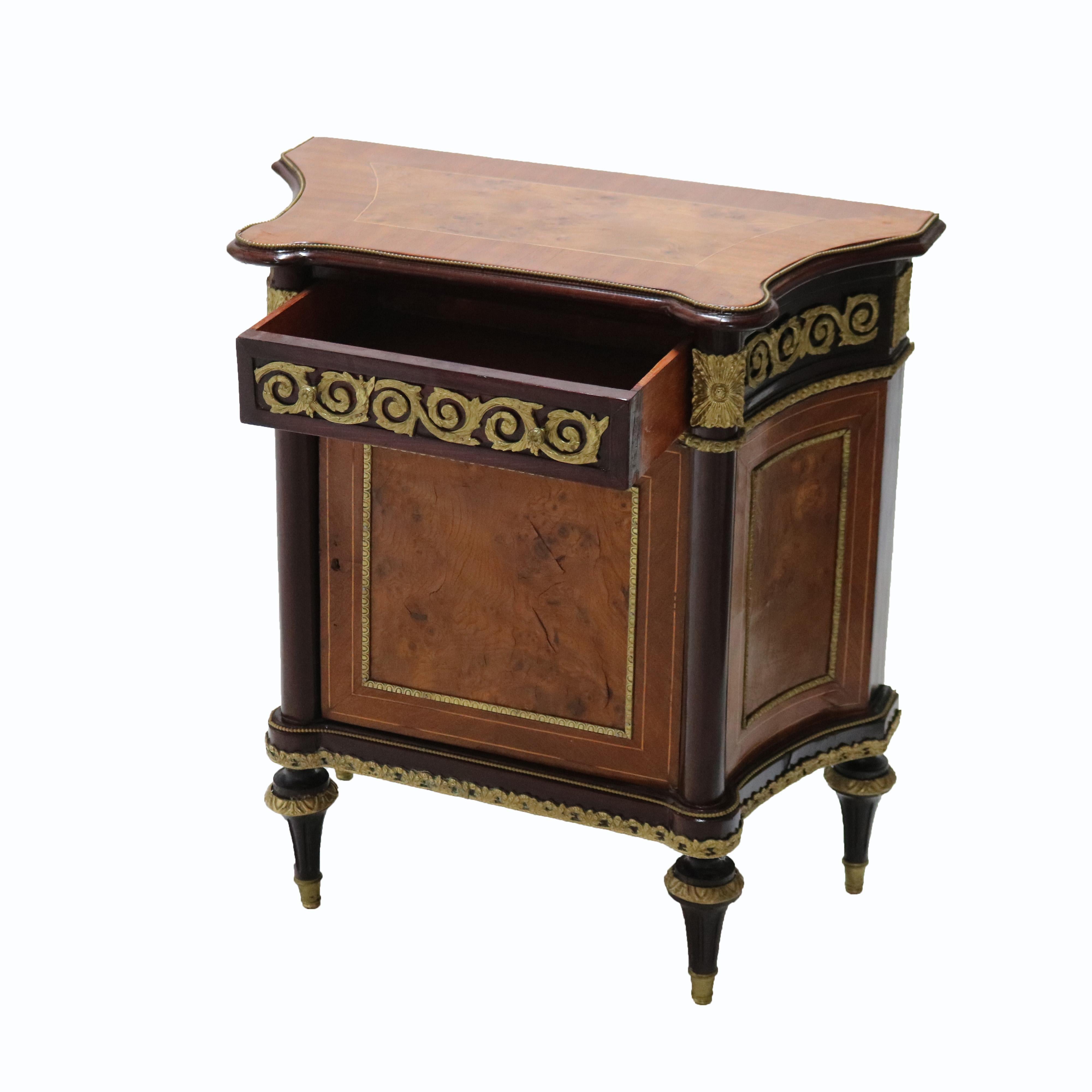 ***Reduced In-House Delivery Rates - Click on “Ask Seller” to Request a Quote***

French Louis XVI Rosewood, Kingwood Marquetry & Ormolu Side Cabinet 20thC

Measures- 32.5