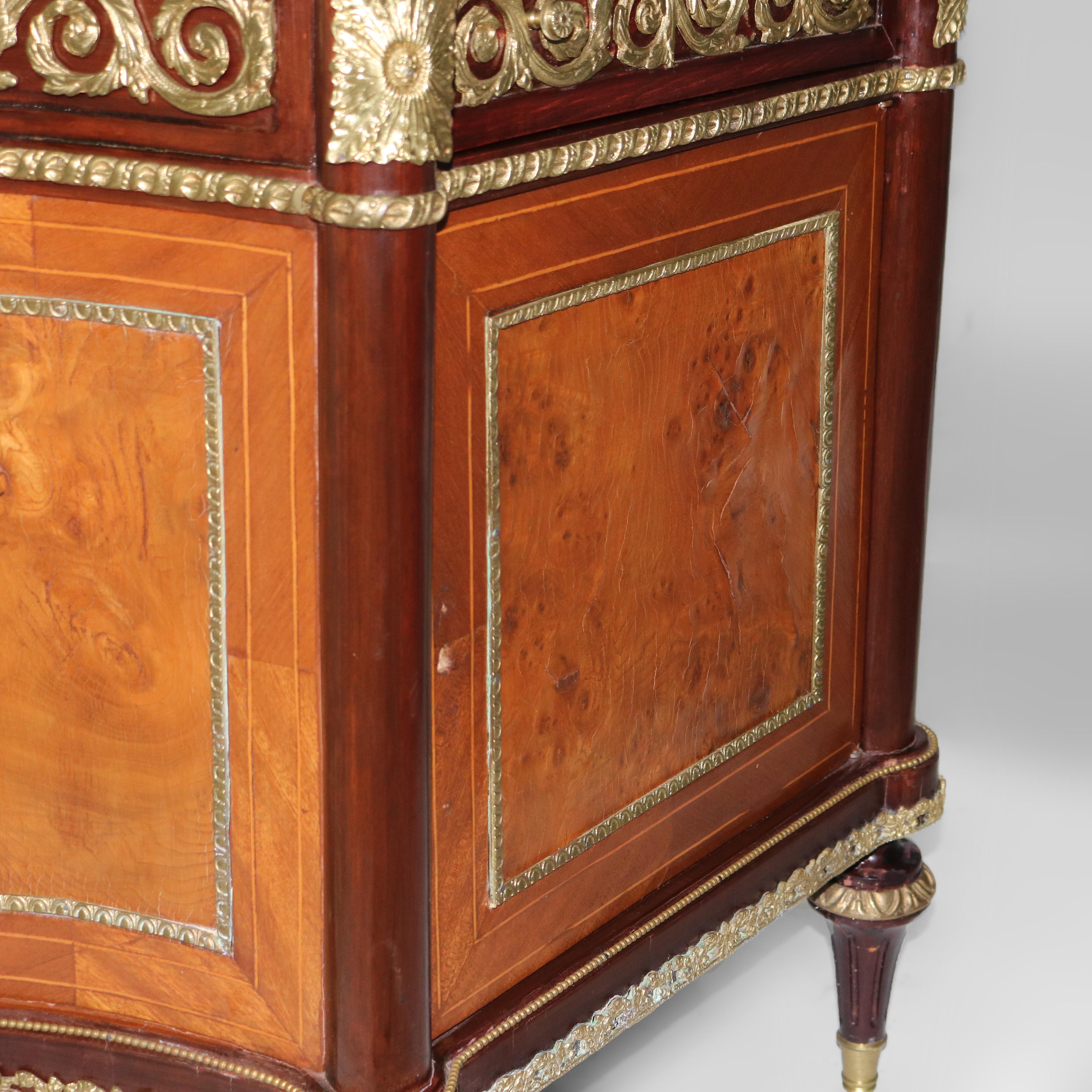 French Louis XVI Rosewood, Kingwood Marquetry & Ormolu Side Cabinet 20thC For Sale 2