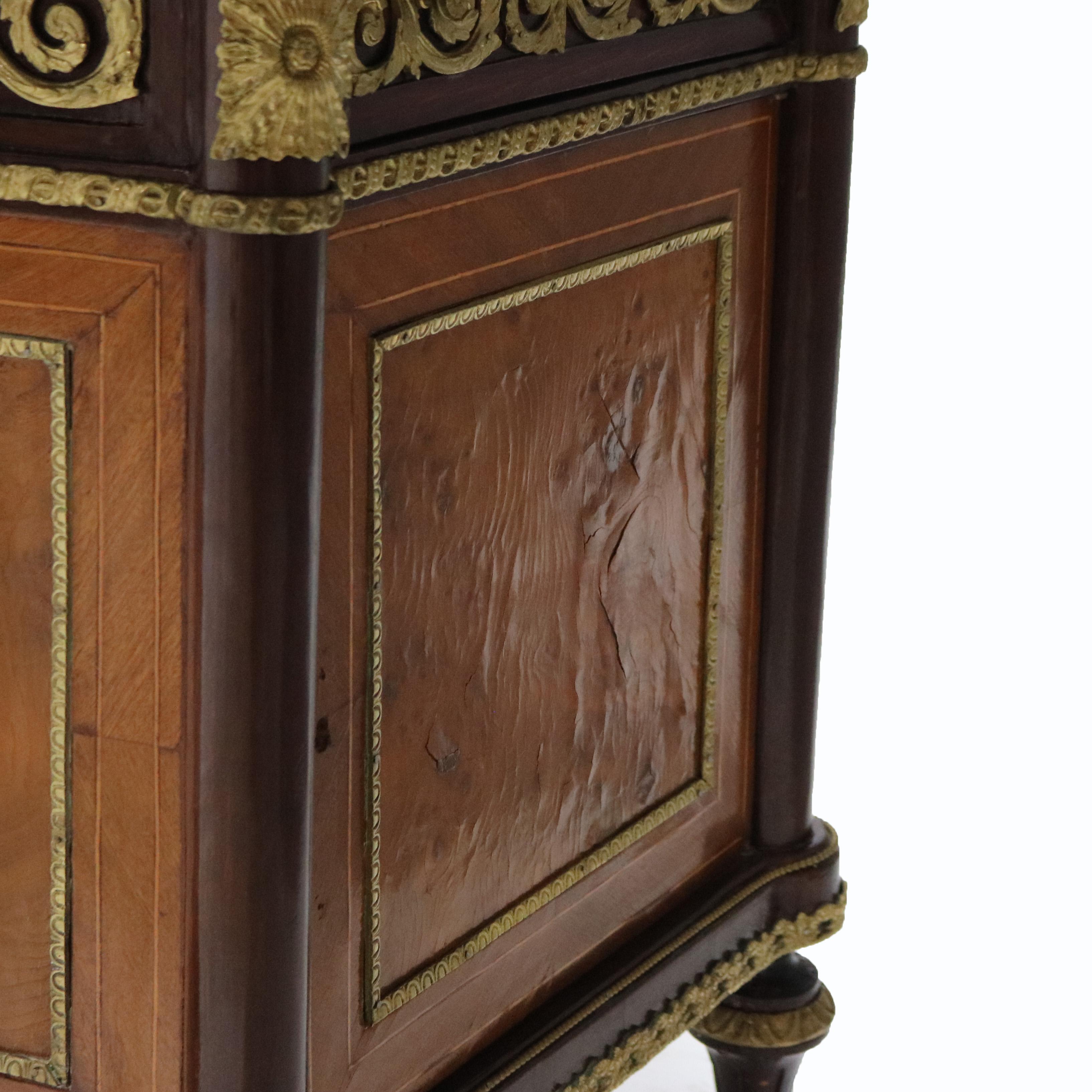 French Louis XVI Rosewood, Kingwood Marquetry & Ormolu Side Cabinet 20thC For Sale 3
