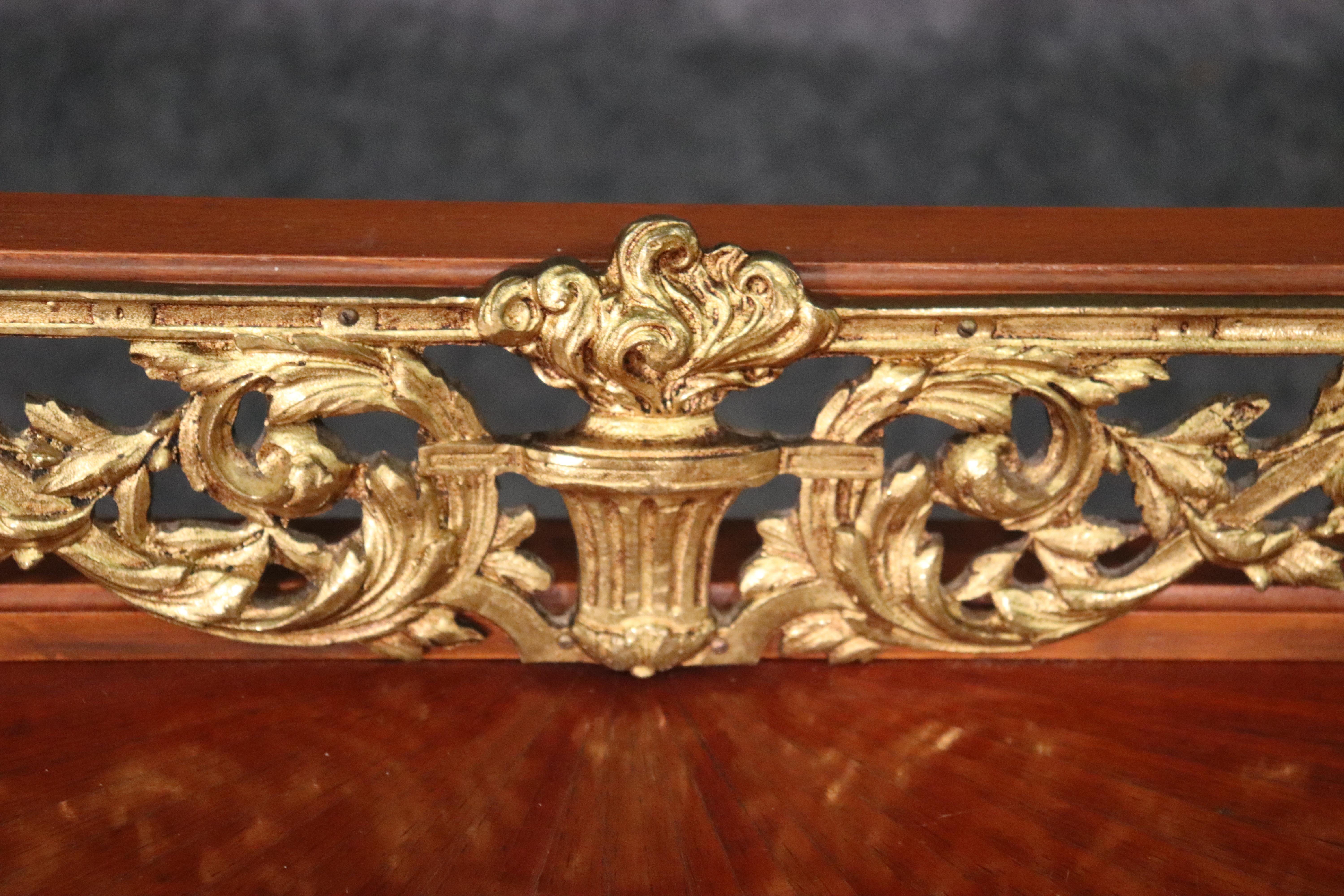 French Louis XVI Satinwood Bronze Mounted Writing Table Desk Bureau Plat C1950 1