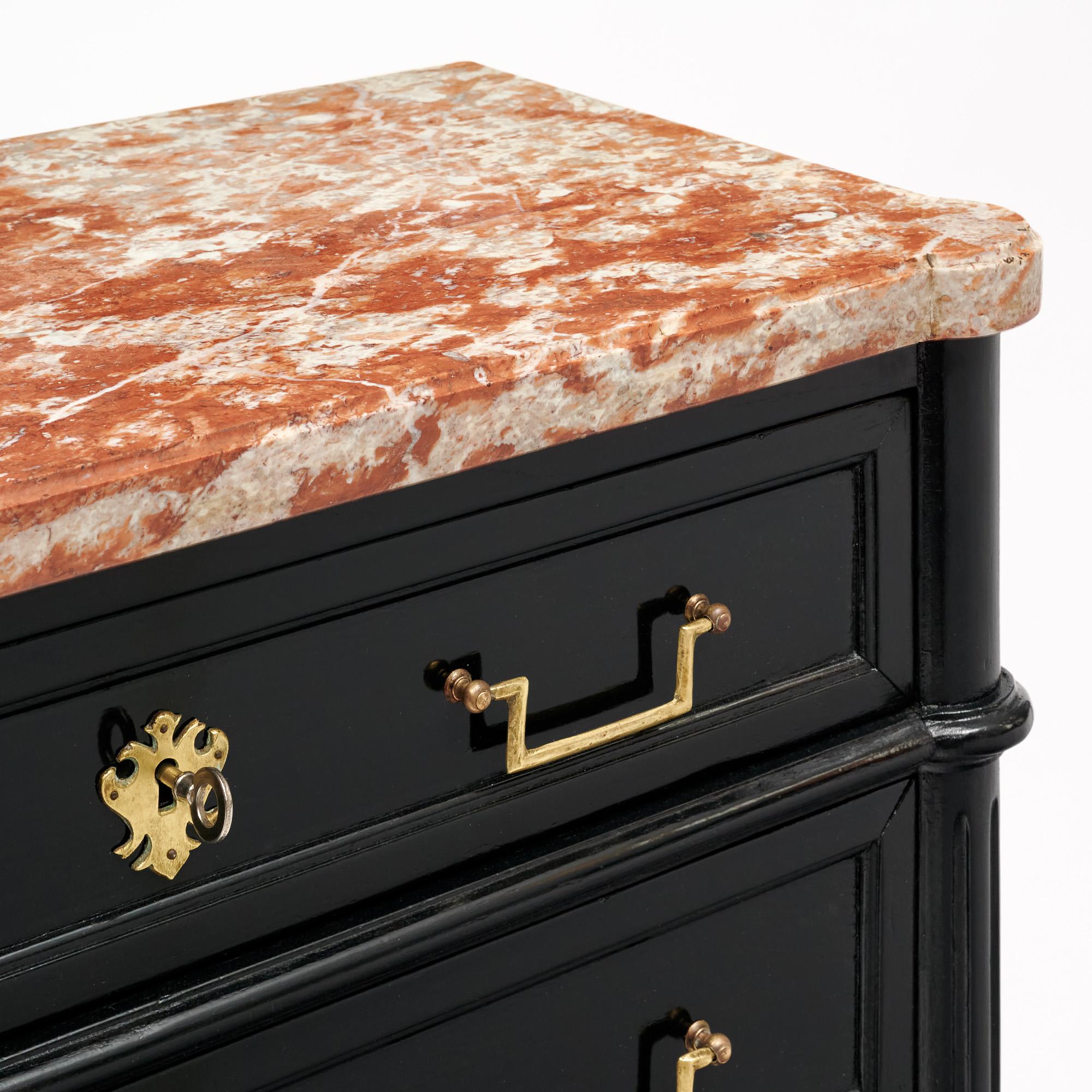 French Louis XVI Semainier with Marble In Good Condition For Sale In Austin, TX
