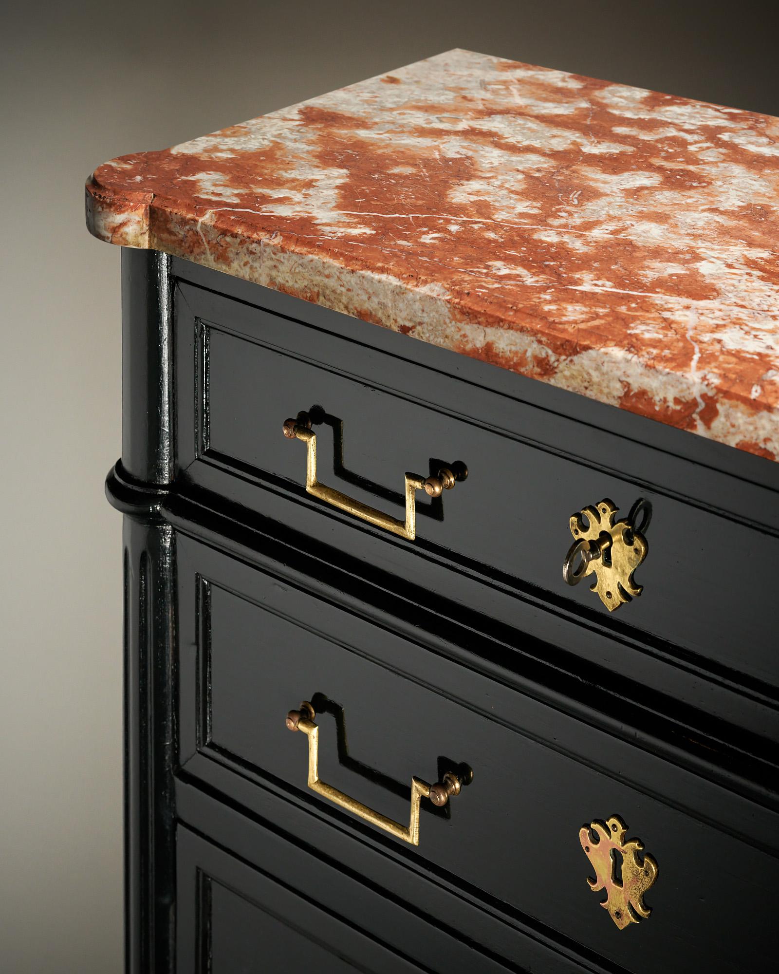 Early 20th Century French Louis XVI Semainier with Marble For Sale