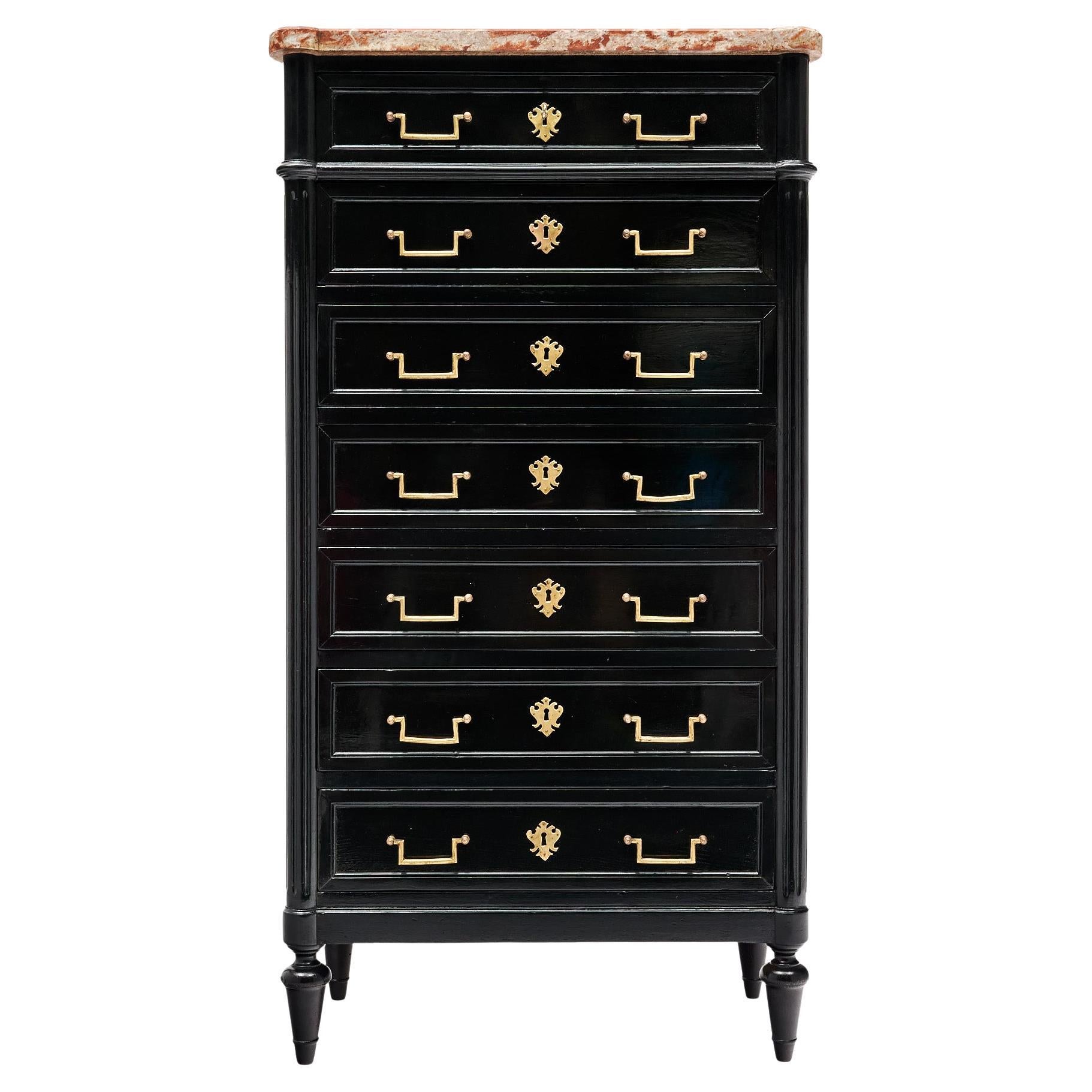 French Louis XVI Semainier with Marble
