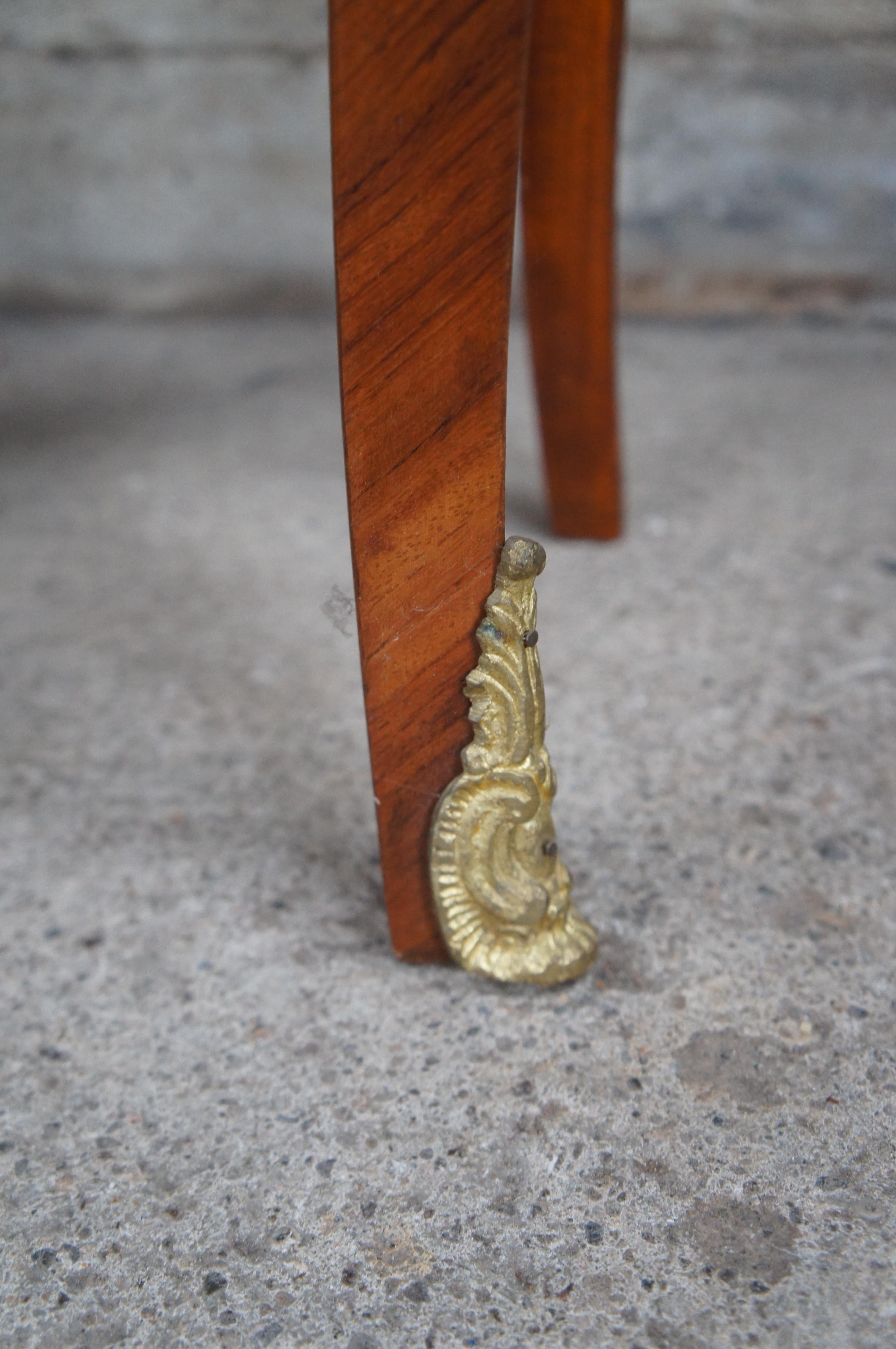 French Louis XVI Serpentine Walnut Bombe Marble Commode Nightstand Petite Chest For Sale 5