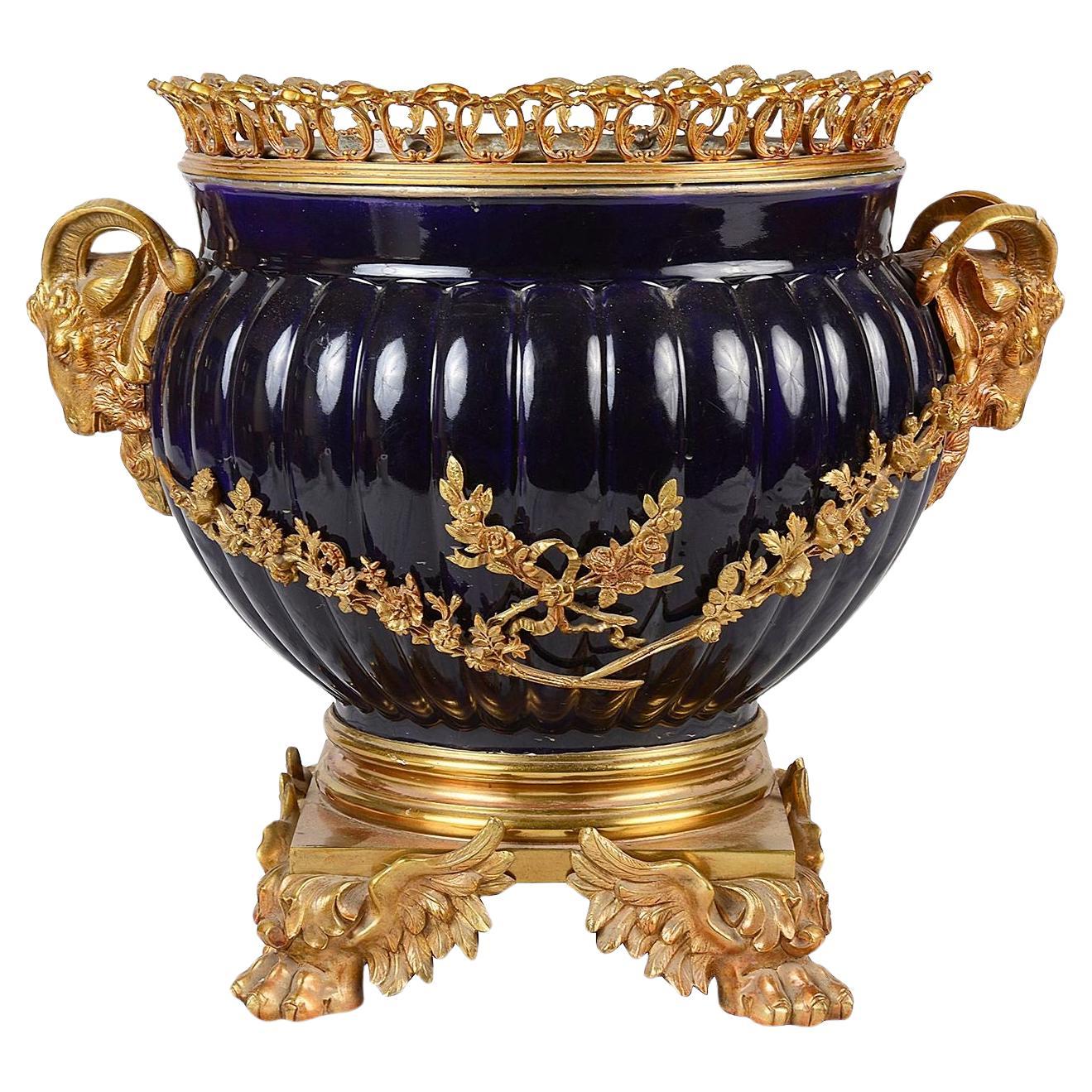 French Louis XVI Sevres style jardiniere, circa 1890 For Sale