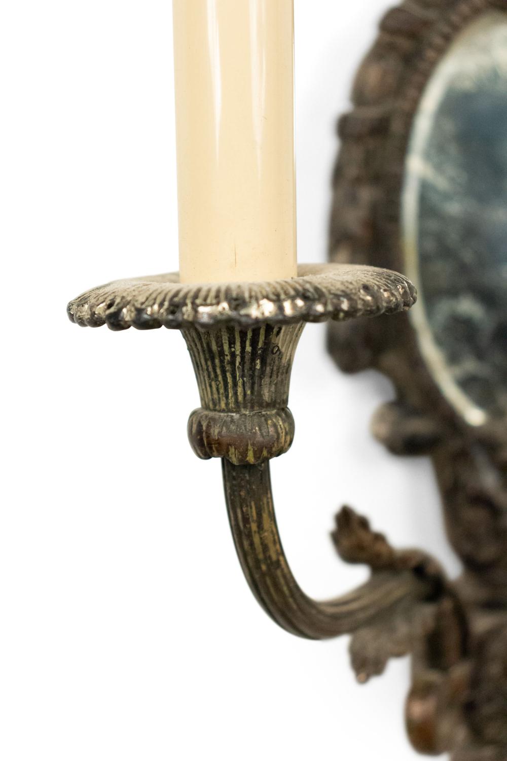 Französisch Louis XVI Silber Platte verspiegelte Wandleuchter (Spiegel) im Angebot