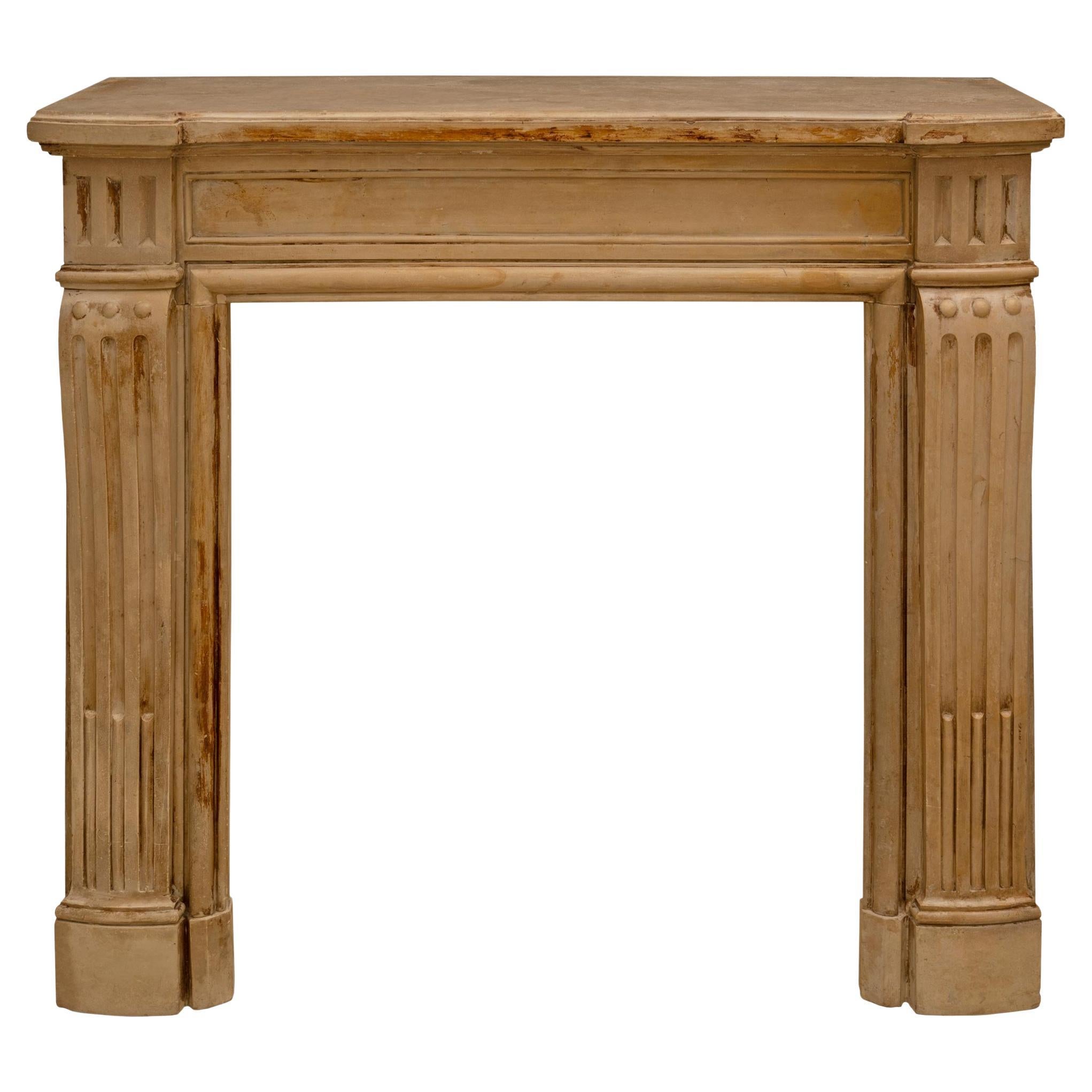 French Louis XVI St. 19th Century Stone Mantel