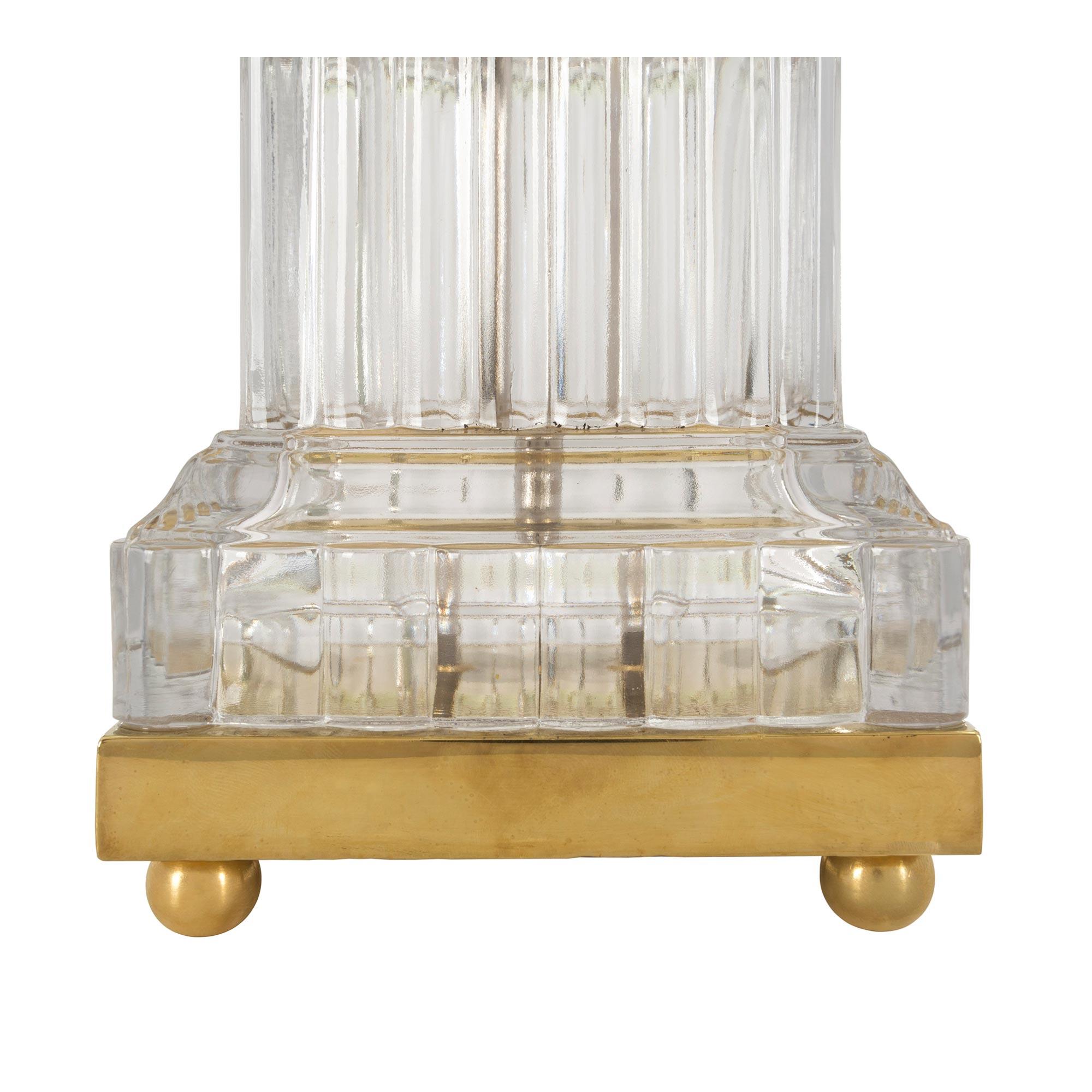 French Louis XVI St Baccarat Crystal and Ormolu Lamp 2