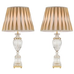 French Louis XVI St Baccarat Crystal and Ormolu Lamp