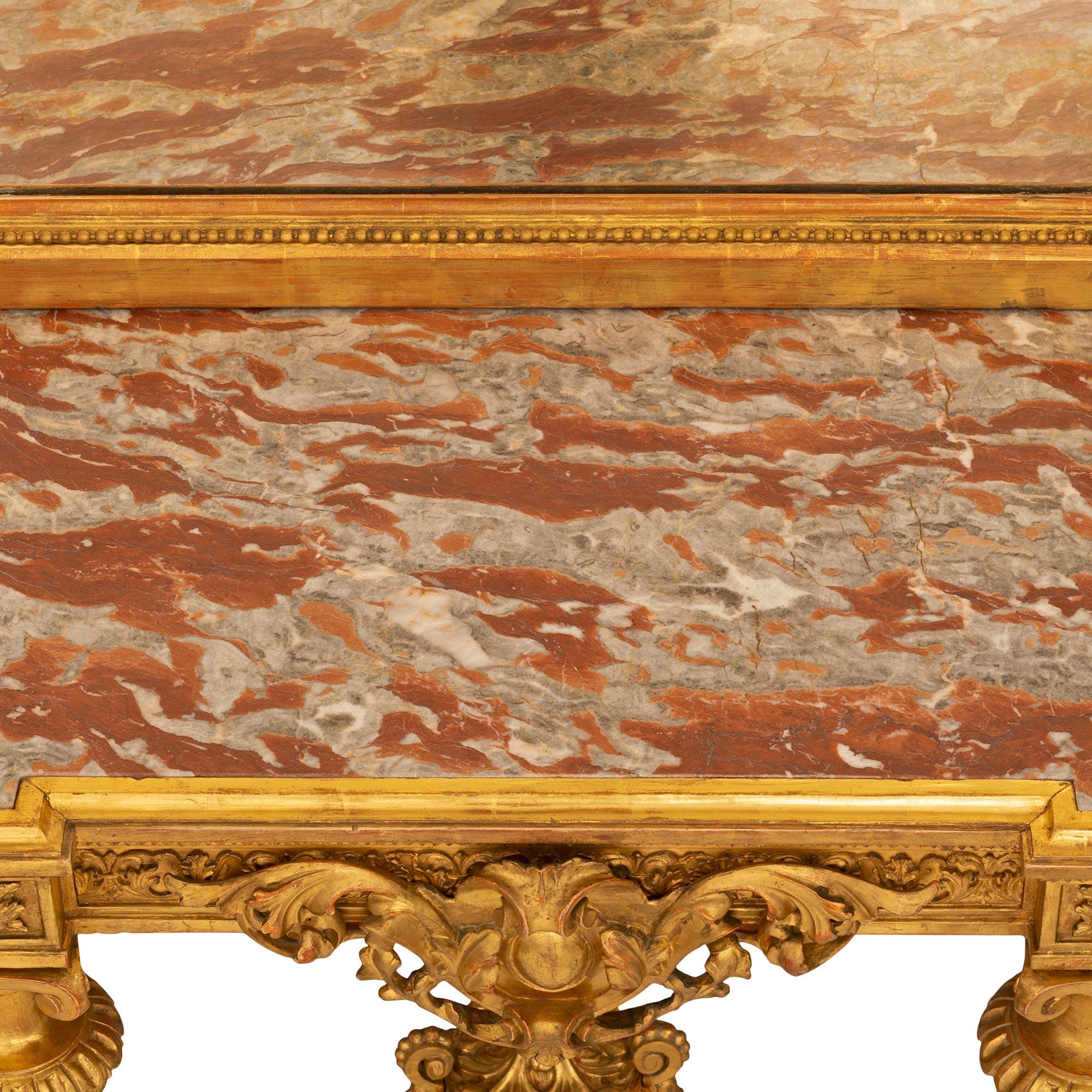 French Louis XVI St Giltwood Console and Mirror For Sale 2