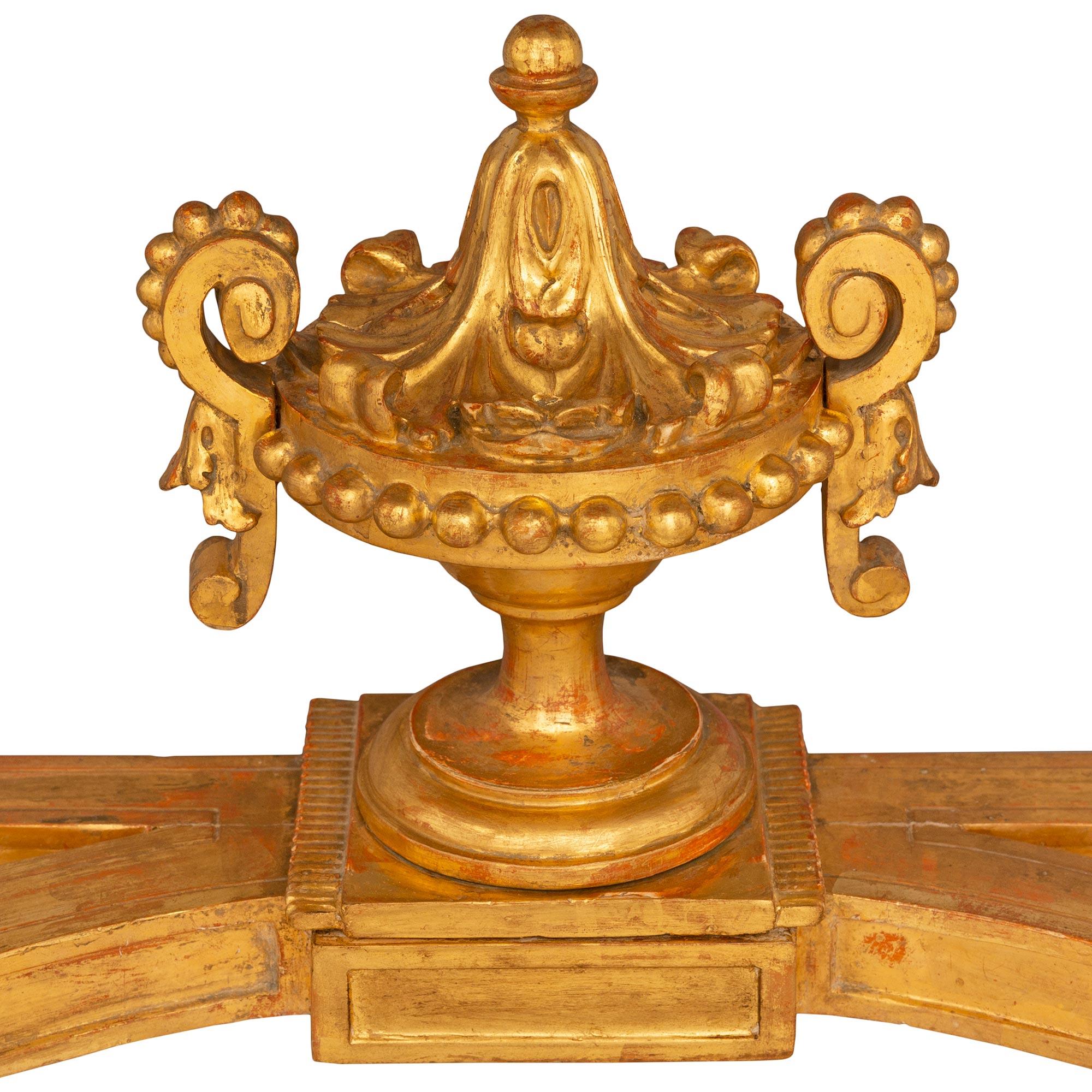 French Louis XVI St Giltwood Console and Mirror For Sale 5