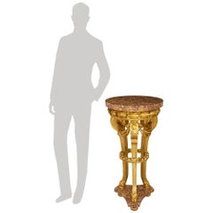 French Louis XVI st. & marble pedestal, attributed to Escalier de Cristal