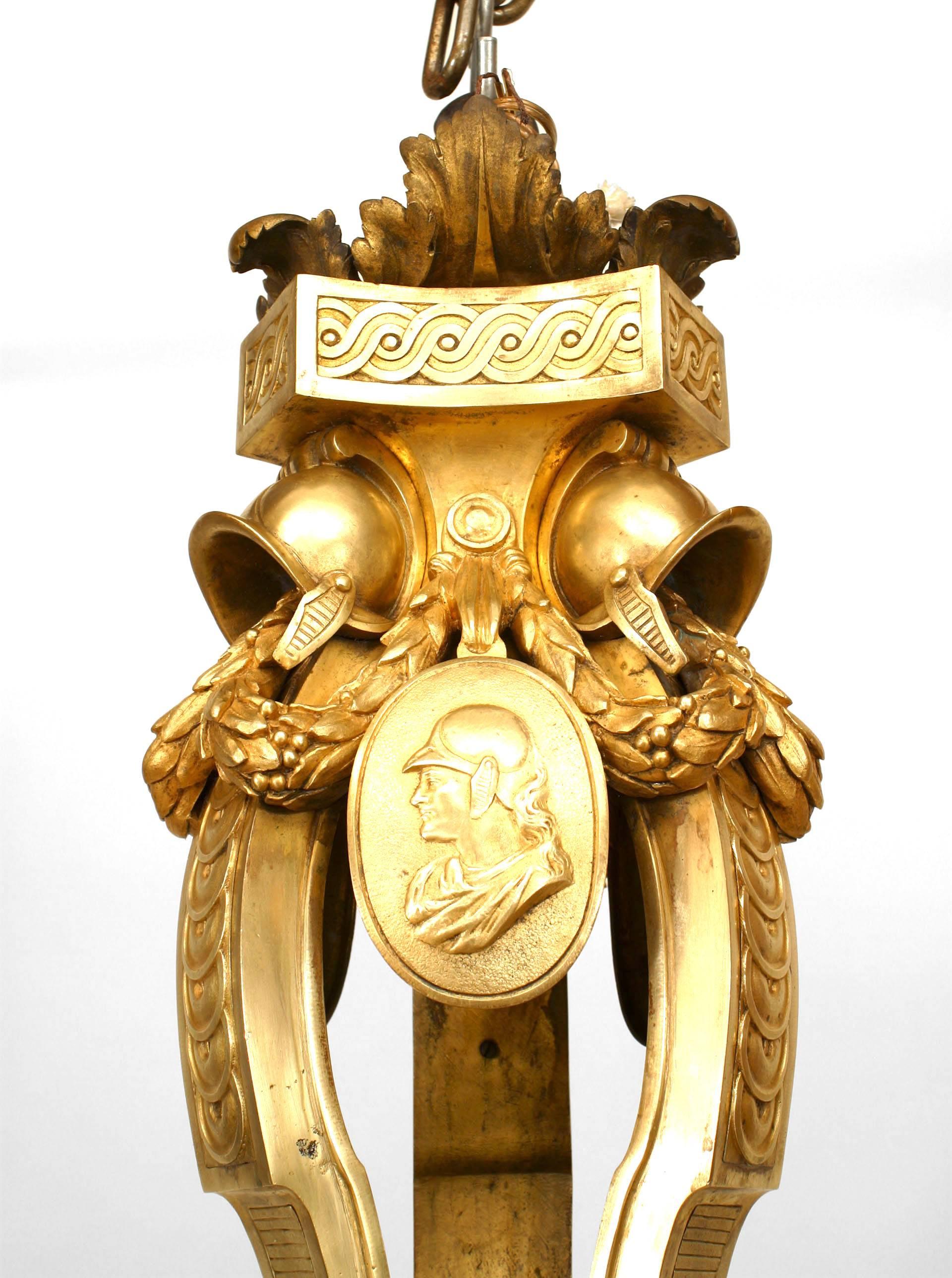 French Louis XVI Style Bronze Dore Chandelier 1