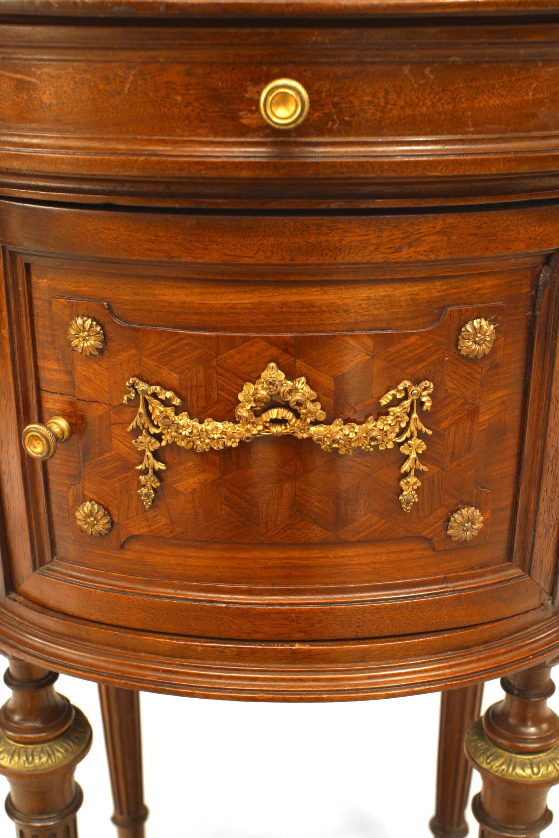 19th Century French Louis XVI Style Mahogany and Green Marble Bedside Commode For Sale