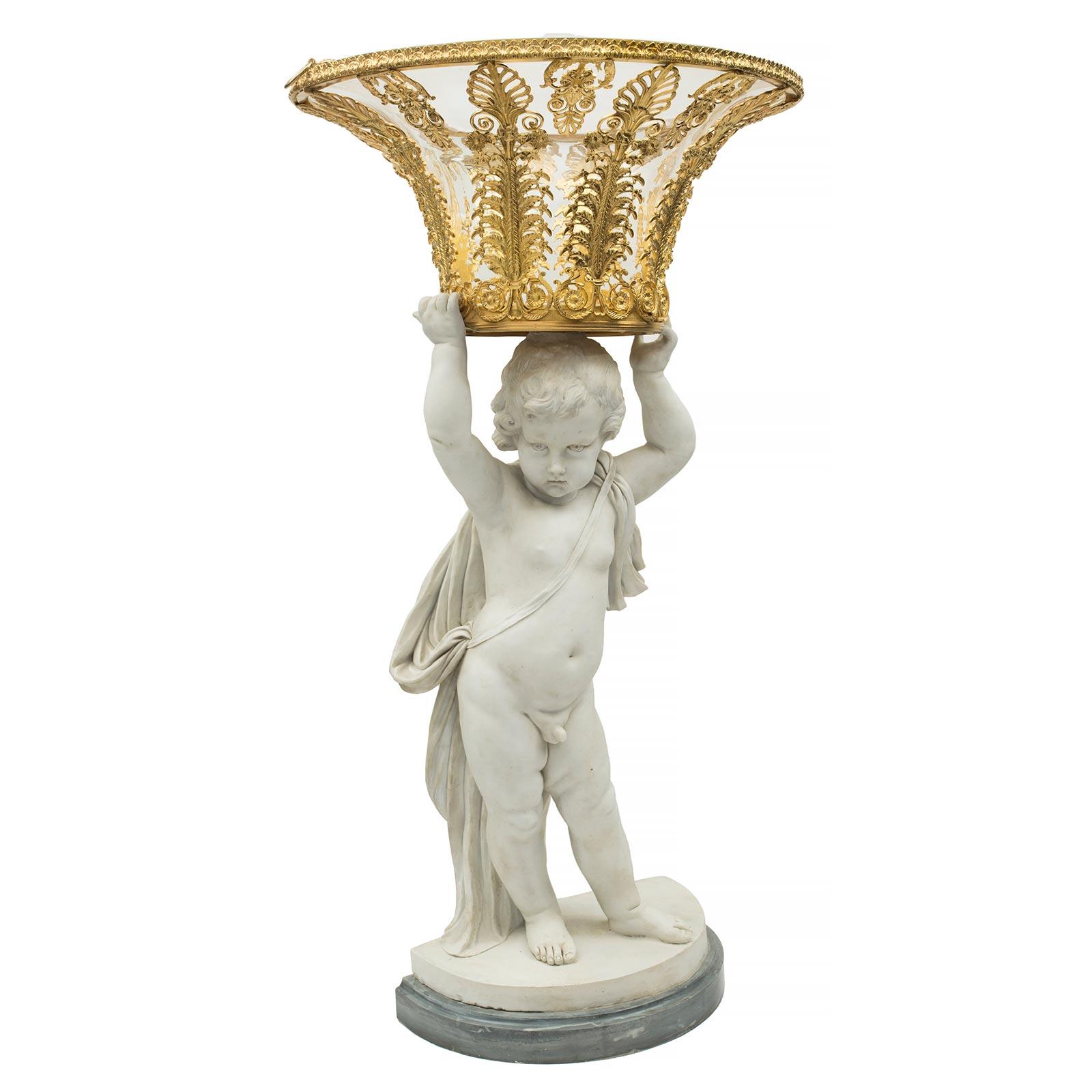 French Louis XVI Style 19th Century Centerpiece, Signed Louis-Simon Boizot In Good Condition In West Palm Beach, FL