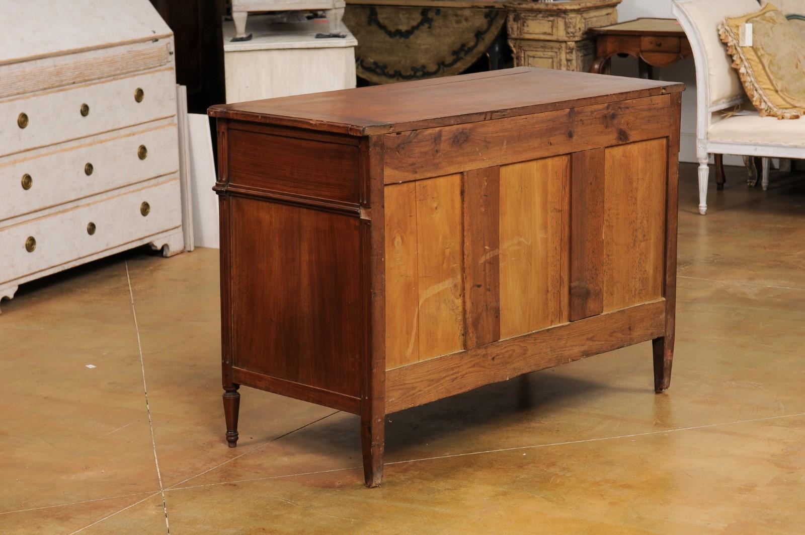 French Louis XVI Style 19th Century Cherry Three-Drawer Commode with Fluting For Sale 5