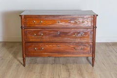 French Louis XVI Style 19th Century Cherry Three-Drawer Commode with Fluting